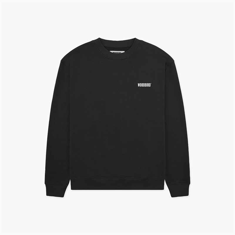Woodbird Herre Cane Grundlagt Sweatshirt Sort - Billede 1