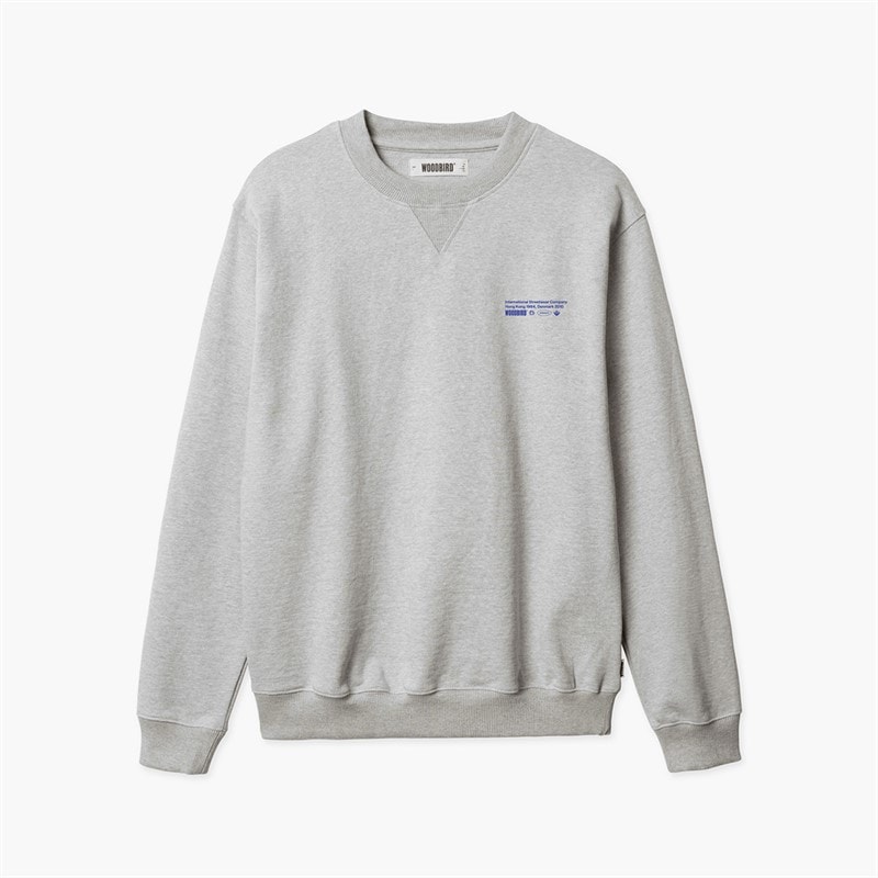 Woodbird Herre Cane Wobble Sweatshirt Grey Melange - Billede 2