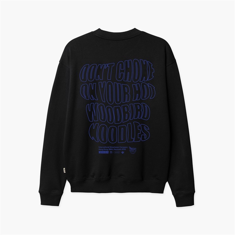 Woodbird Herre Cane Wobble Sweatshirt Sort