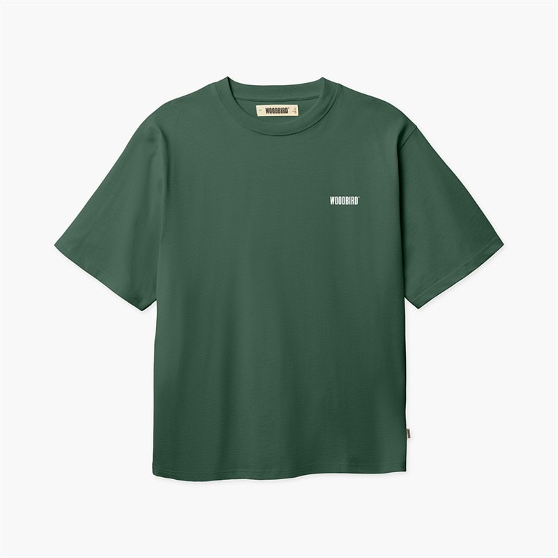 Woodbird Herre Baine HKDK T-Shirt Dark Green - Billede 2