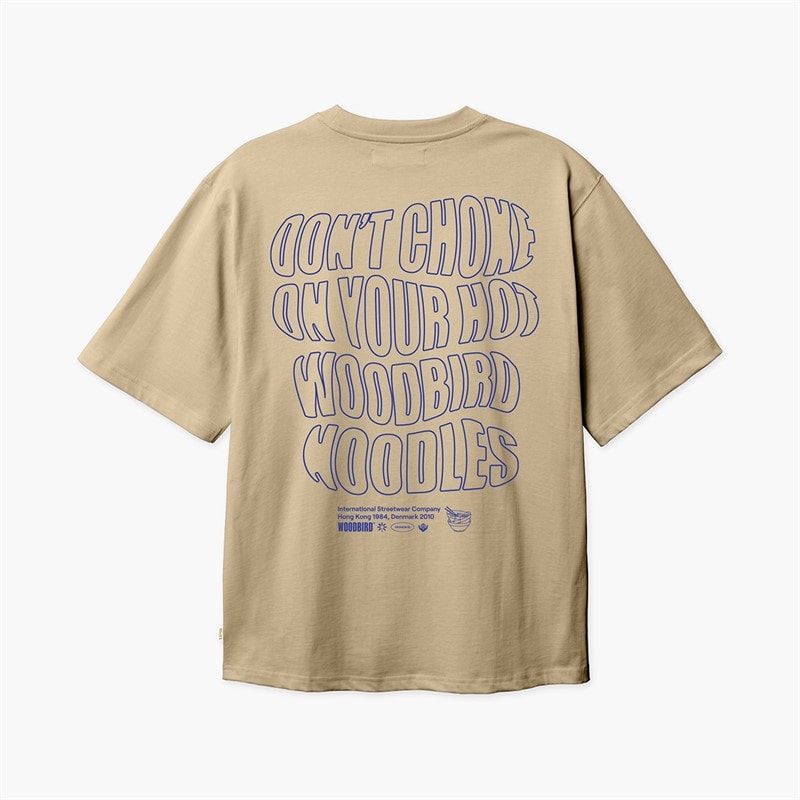 Woodbird Herre Baine Wobble T-shirt Sand
