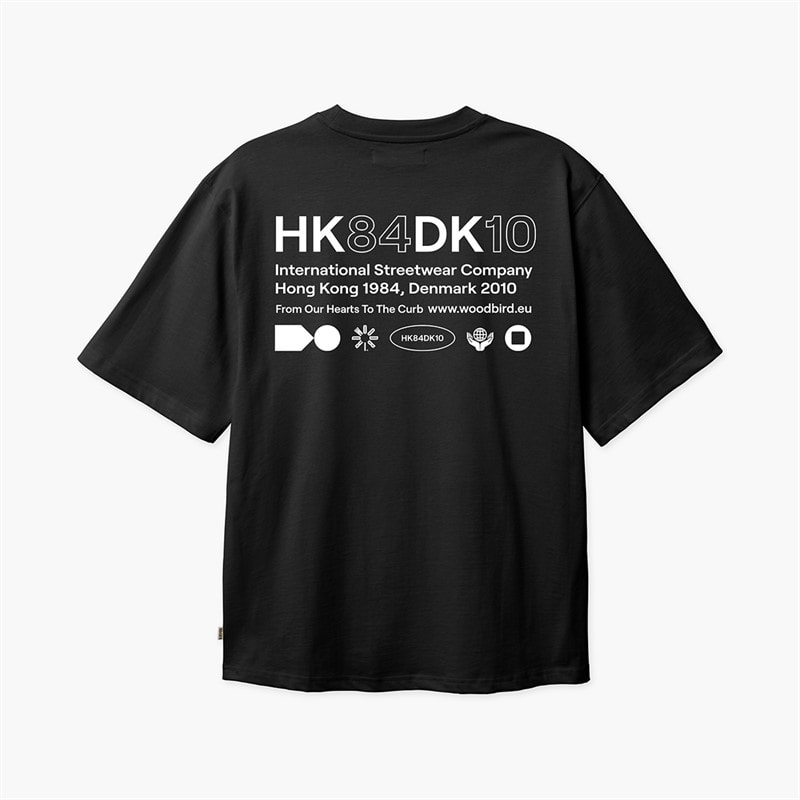Woodbird Herre Baine HKDK T-Shirt Sort
