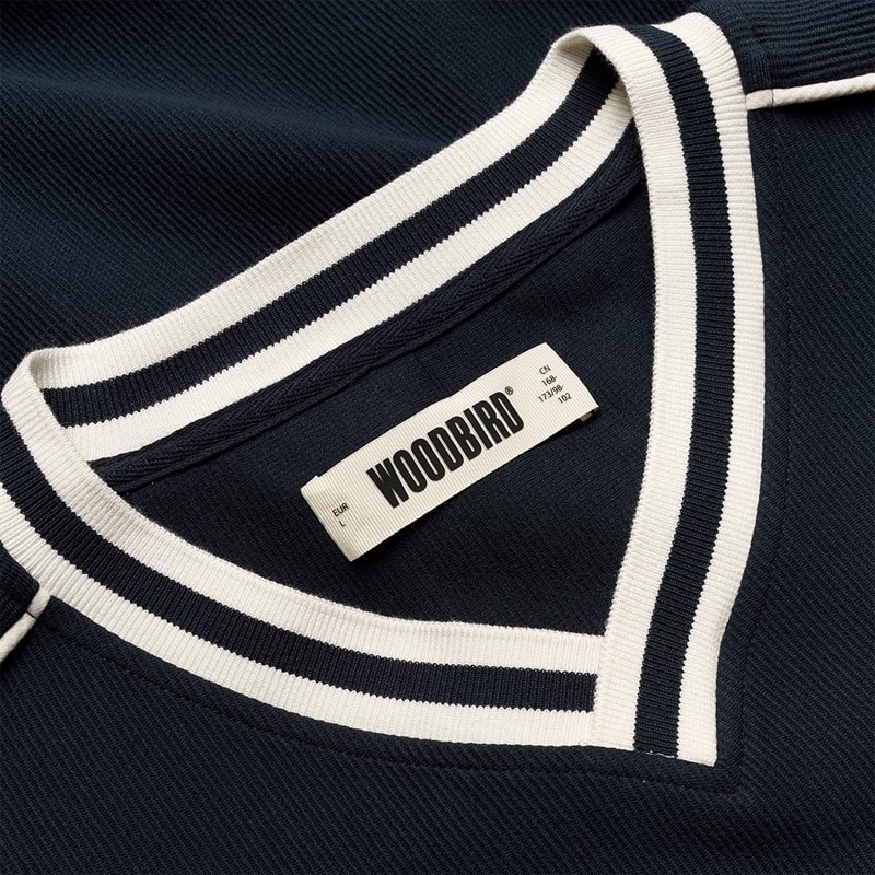 Woodbird Herre Beam 90er Sport T Shirt Dark Navy - Billede 4