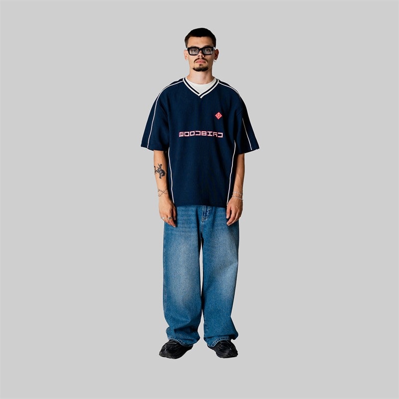 Woodbird Herre Beam 90er Sport T Shirt Dark Navy - Billede 5