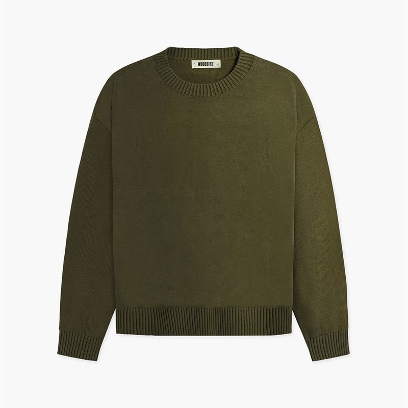 Woodbird Herre Kurt Art Rund Hals Svedtrøje Dark Brown - Billede 2