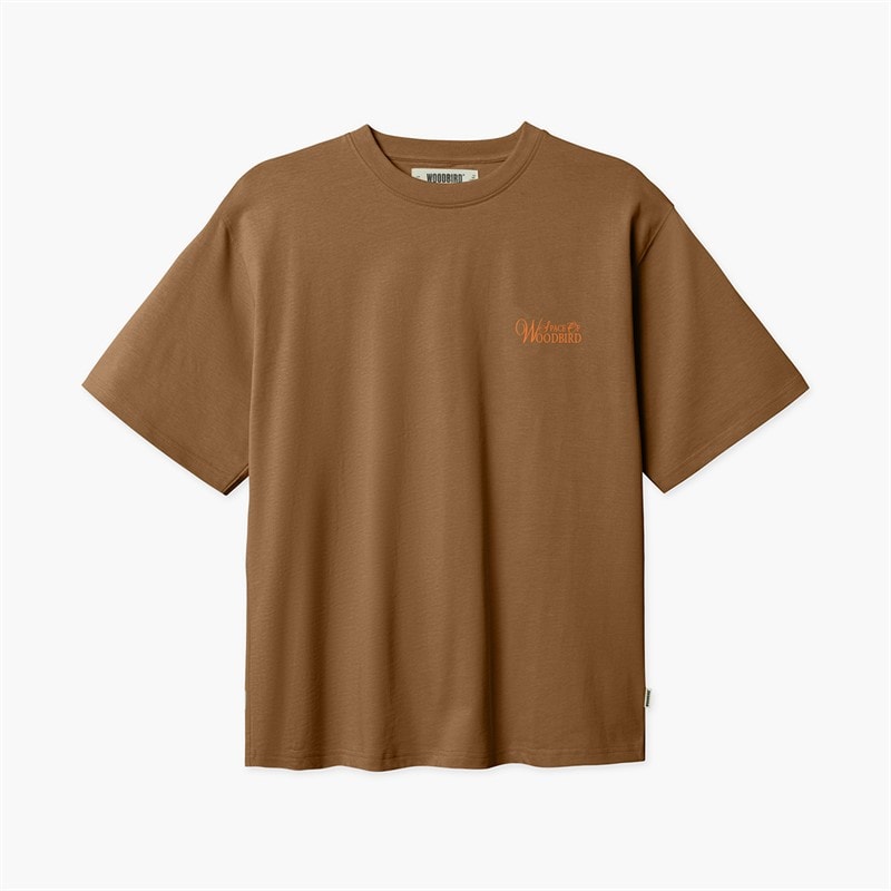 Woodbird Herre Baine Blomster T-shirt Dark Brown - Billede 2