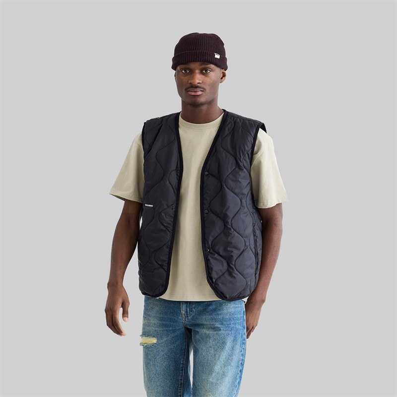 Woodbird Herre Trais Quilt Vest Sort