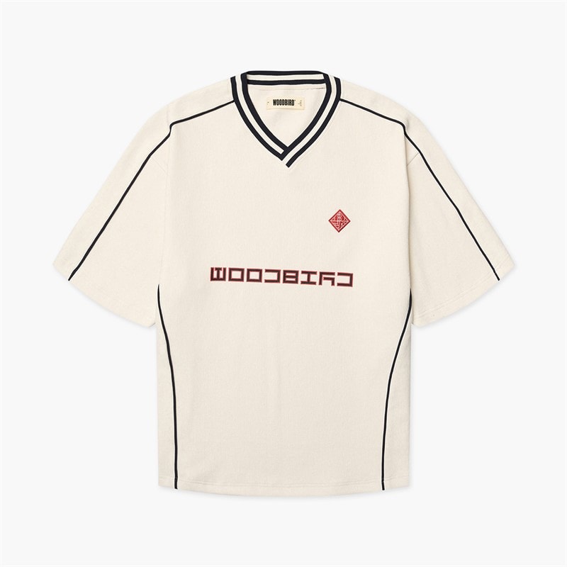 Woodbird Herre Beam 90er Sport T Shirt Off White - Billede 1