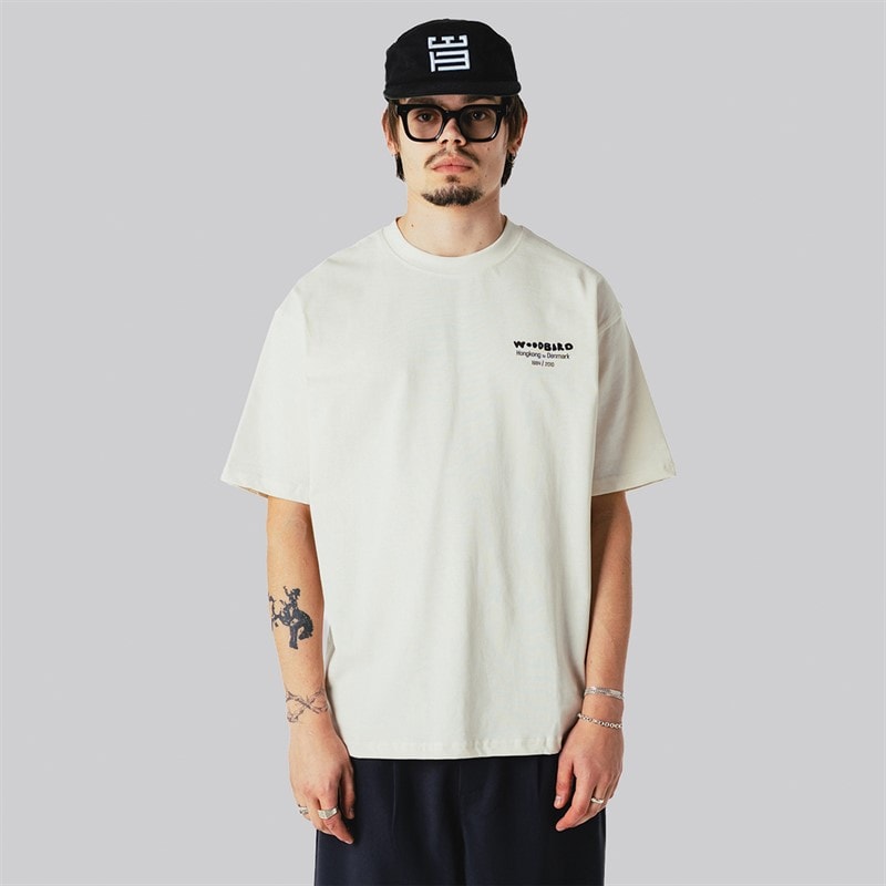 Woodbird Herre Baine Wok T-shirt Off White - Billede 2