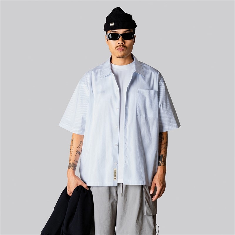 Woodbird Herre Wang Wok Skjorte Light Blue - Billede 2