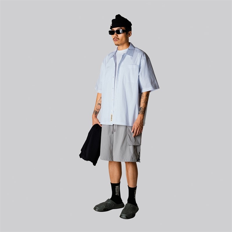 Woodbird Herre Wang Wok Skjorte Light Blue - Billede 3
