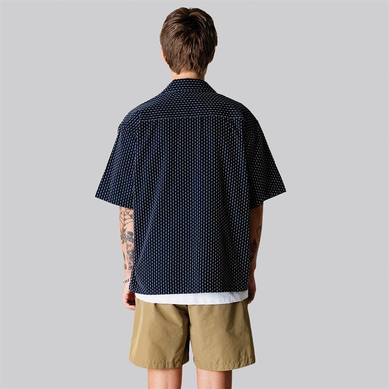 Woodbird Herre Wang Shiko Skjorte Dark Navy - Billede 2
