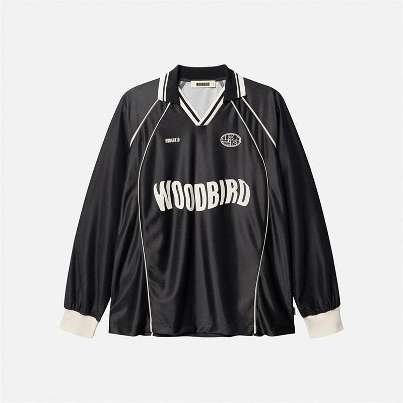 Woodbird Herre Taka Langærmet Poloshirt Sort - Billede 5