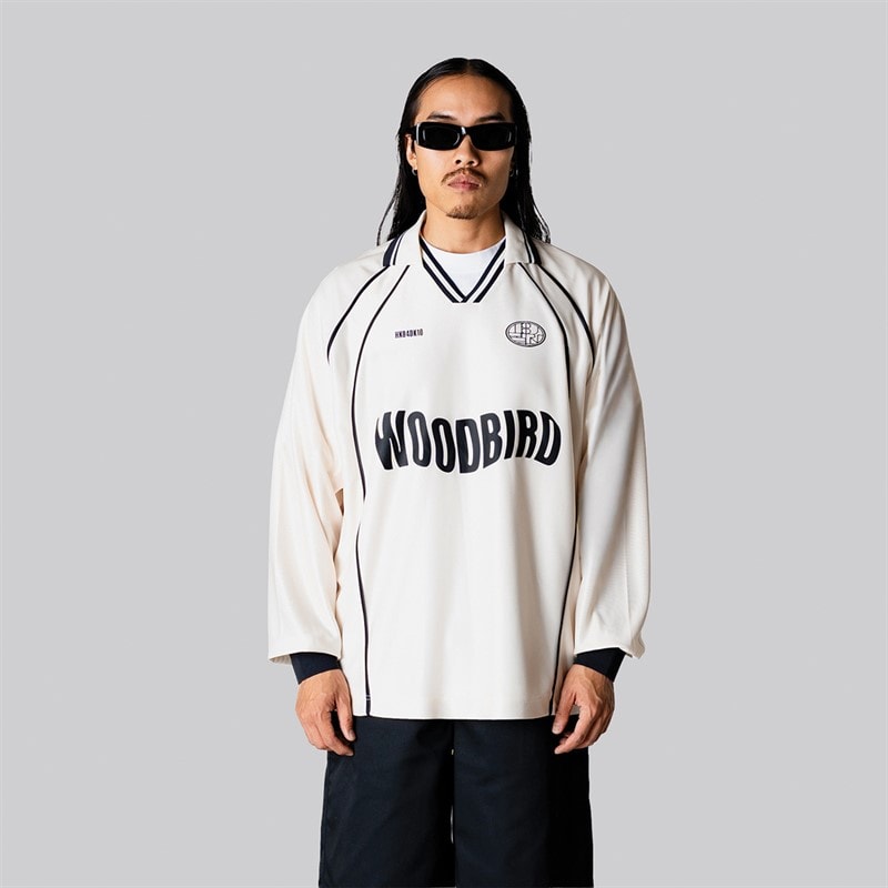 Woodbird Herre Taka Langærmet Poloshirt Off White