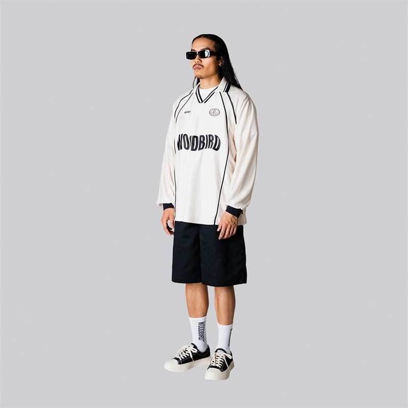 Woodbird Herre Taka Langærmet Poloshirt Off White - Billede 3
