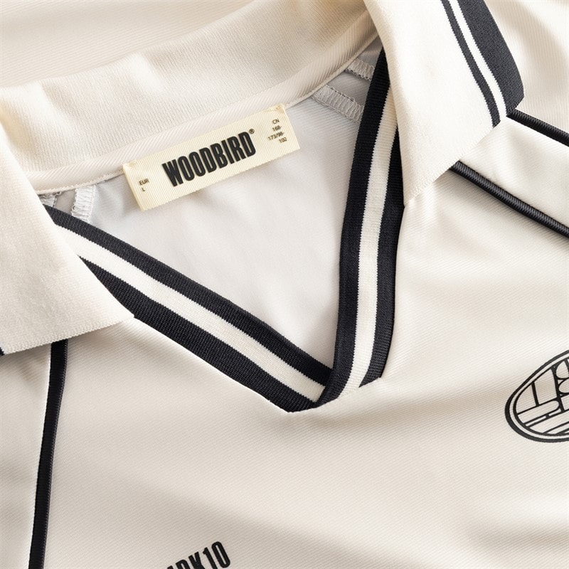 Woodbird Herre Taka Langærmet Poloshirt Off White - Billede 5