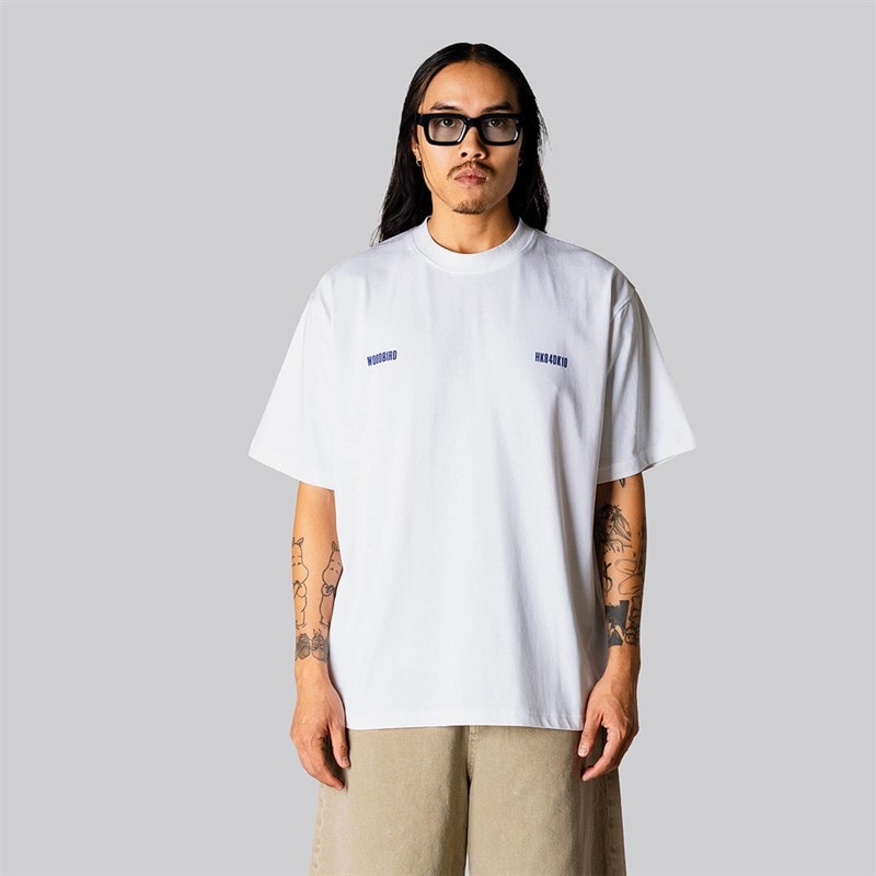 Woodbird Herre Baine Zilla T-Shirt Hvid - Billede 2