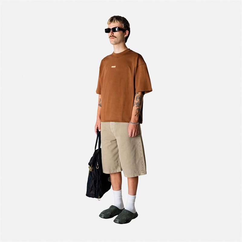 Woodbird Herre Beam Løve T-shirt Mid Brown - Billede 3