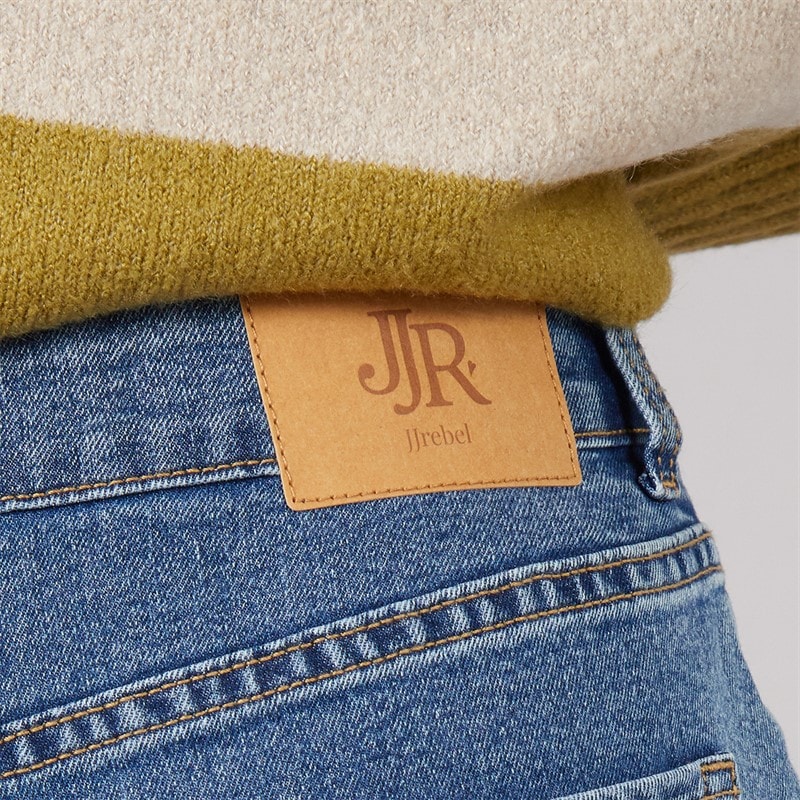 JJ REBEL Dame Kylie Mom Fit Jeans 635 Mellemblå - Billede 3