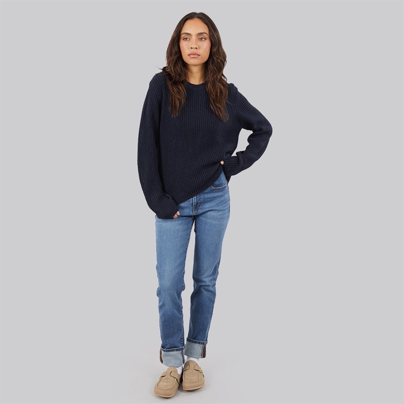 JJ REBEL Dame Jasmine Strik Rund Hals Sky Captain - Billede 3