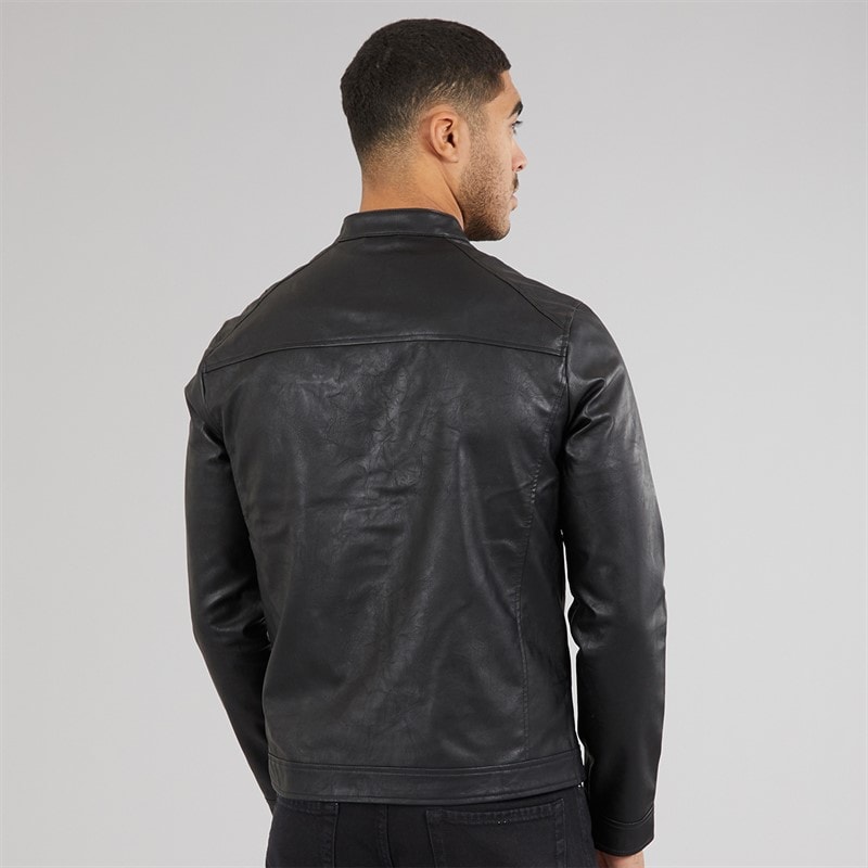 JJ REBEL Herre Caleb PU Jakke Sort - Billede 2