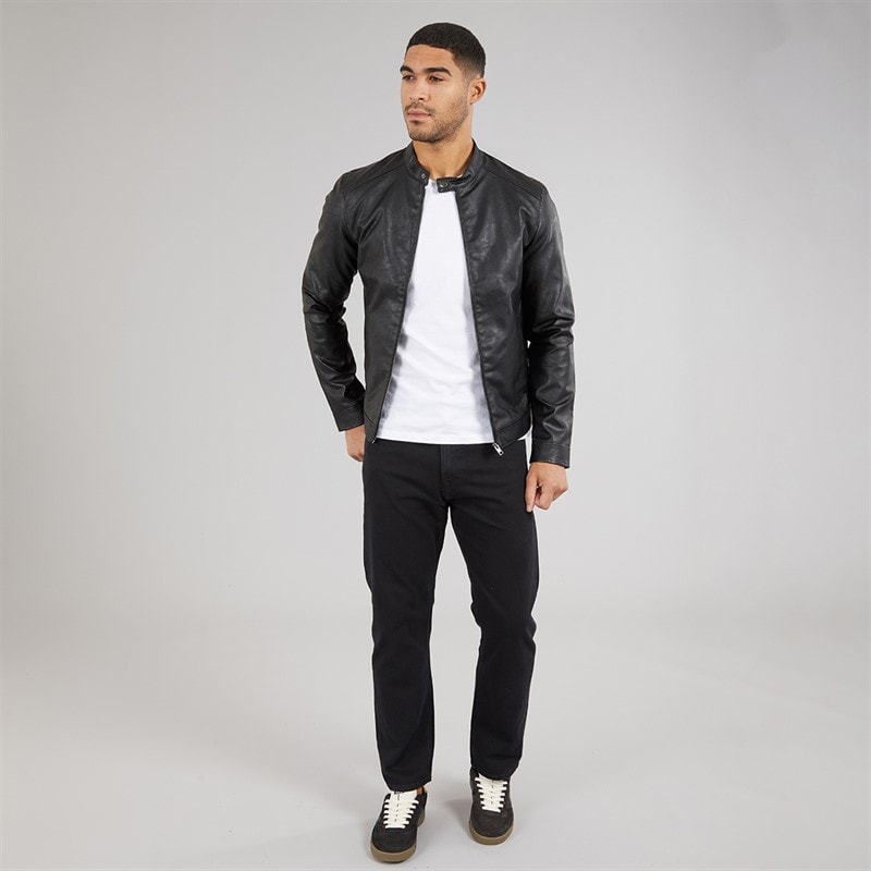 JJ REBEL Herre Caleb PU Jakke Sort - Billede 4
