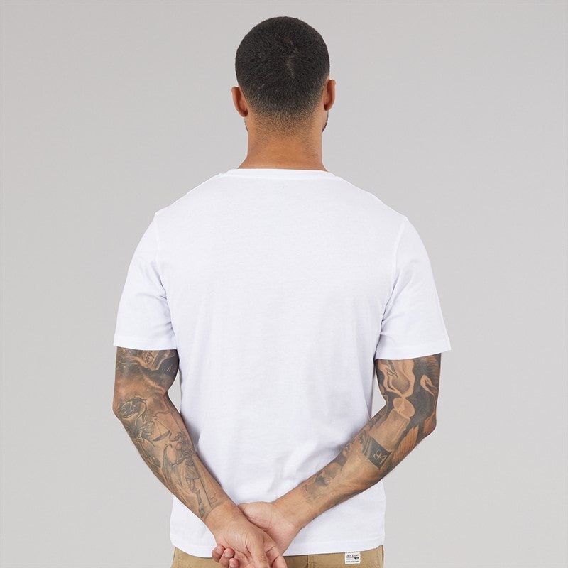 JJ REBEL Herre Fem Pak Logo T-Shirts Hvid/Sort/Sky Captain/Roasted Cashew/Grape Leaf - Billede 2