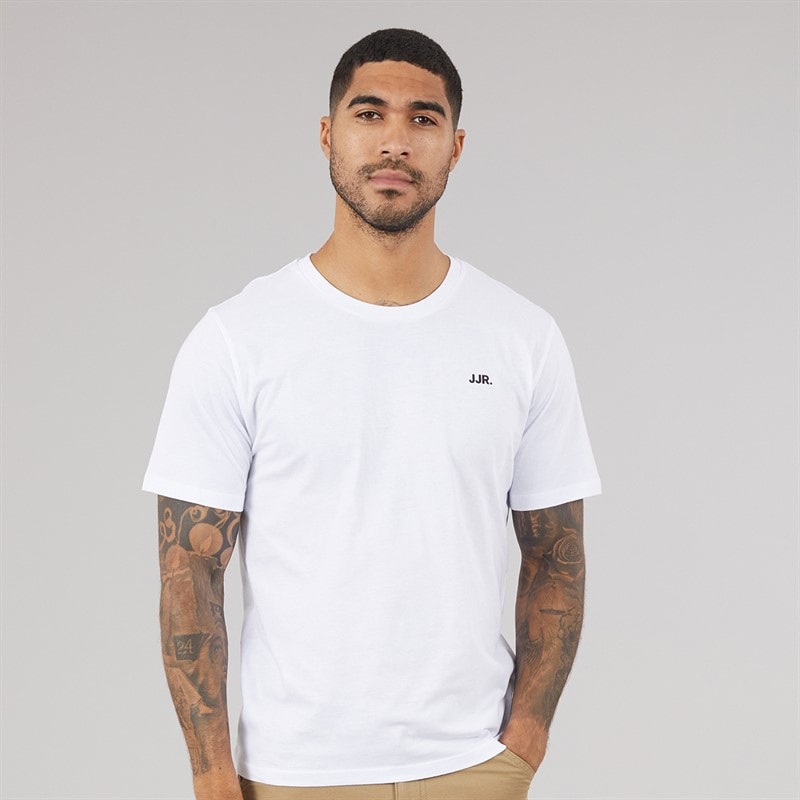 JJ REBEL Herre Fem Pak Logo T-Shirts Hvid/Sort/Sky Captain/Roasted Cashew/Grape Leaf - Billede 3