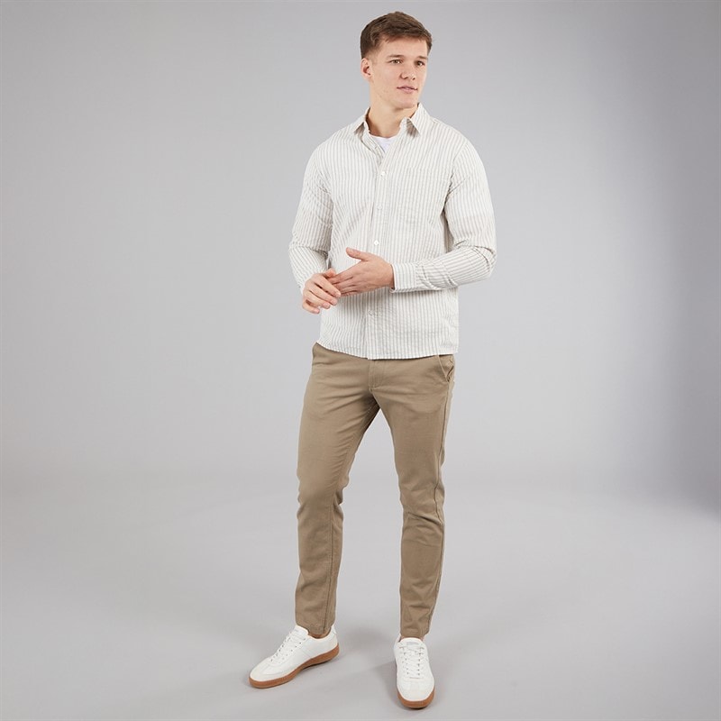 C.R.C. Herre Mosh Seersucker skjorte moden White St - Billede 4