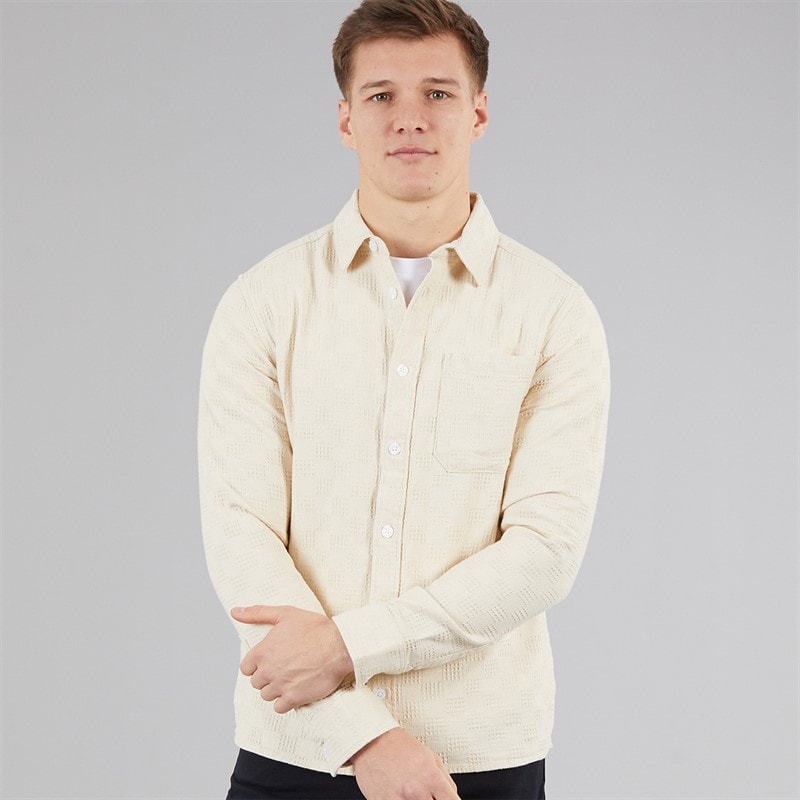 C.R.C. Herre Mosh Tekstur Skjorte Off White Offwhite - Billede 5