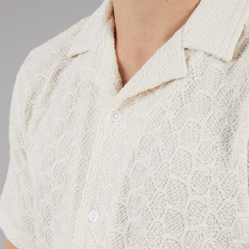 C.R.C. Herre Berry Tekstureret Skjorte Off White Offwhite - Billede 3