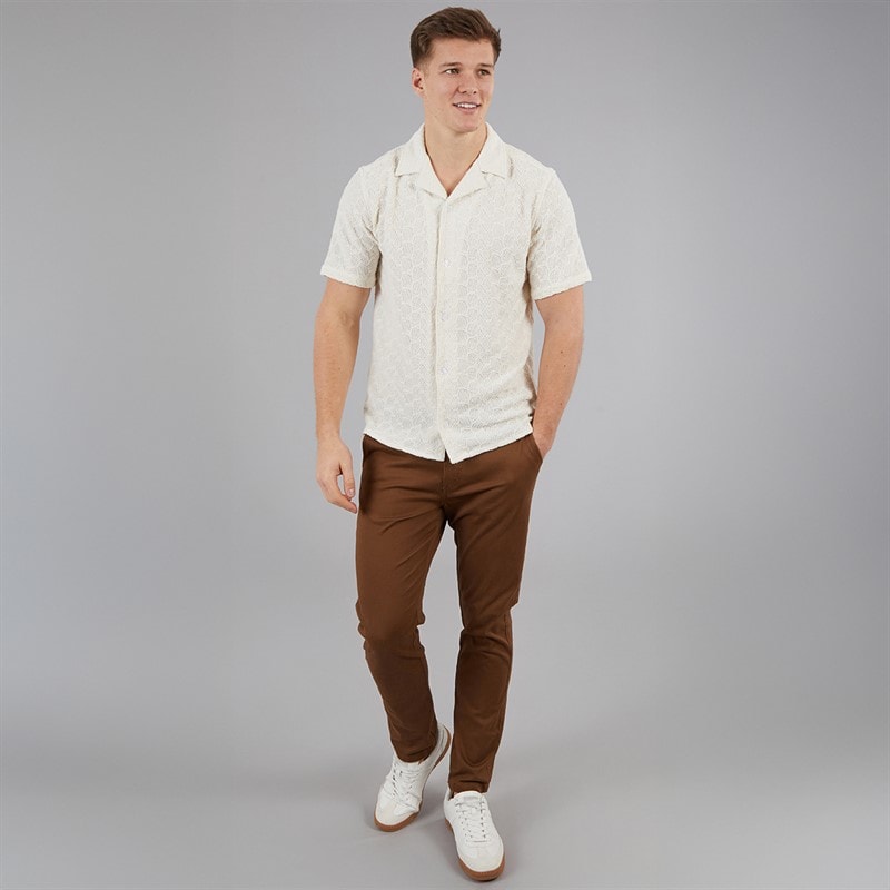 C.R.C. Herre Berry Tekstureret Skjorte Off White Offwhite - Billede 4