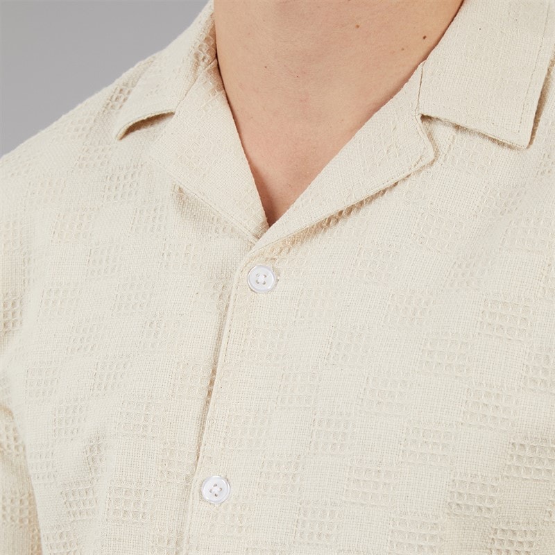 C.R.C. Herre Berry Tekstureret Skjorte Off White Offwhite - Billede 3