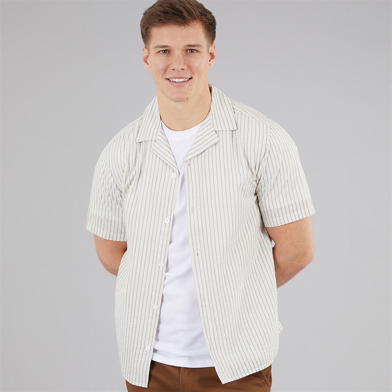 C.R.C. Herre Berry Seersucker skjorte moden White St - Billede 1