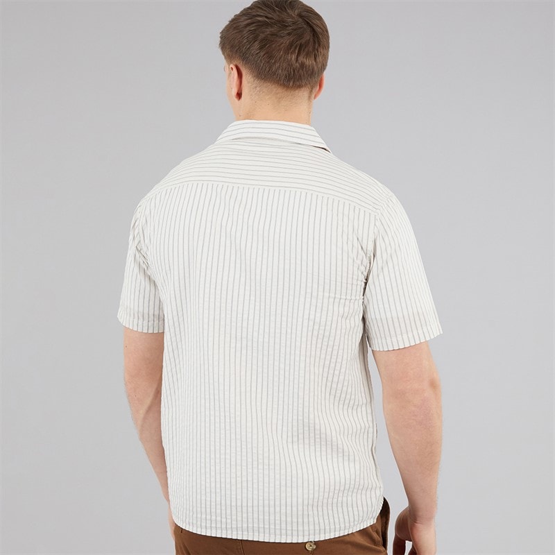 C.R.C. Herre Berry Seersucker skjorte moden White St - Billede 2