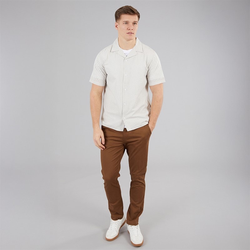 C.R.C. Herre Berry Seersucker skjorte moden White St - Billede 4