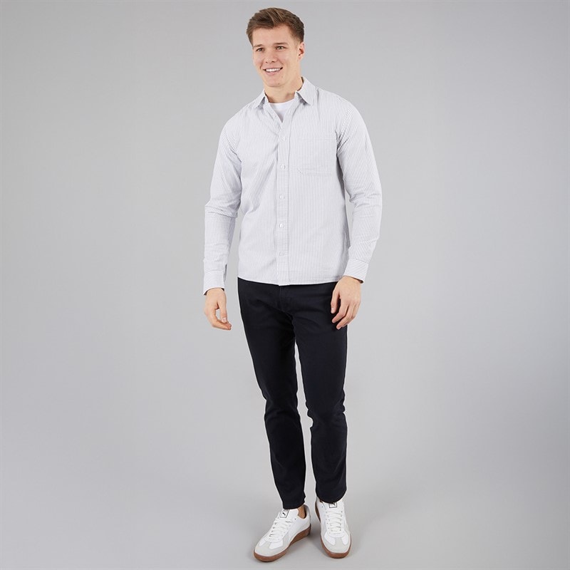 C.R.C. Herre Mosh Oxford Skjorte Olive/Hvid - Billede 4
