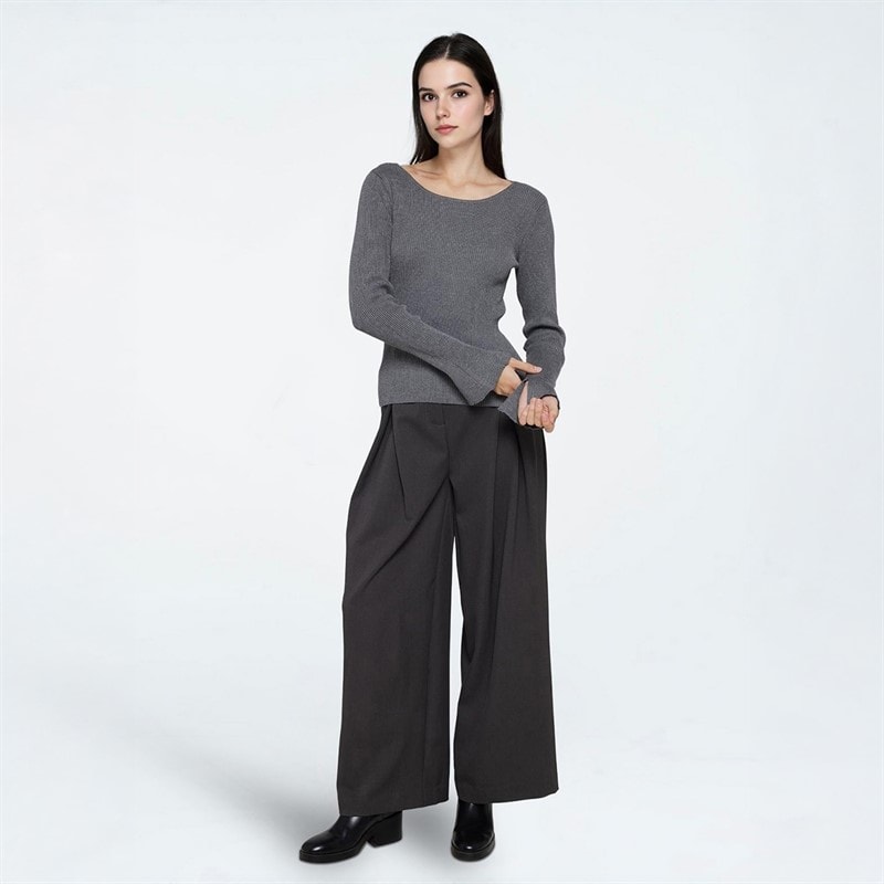 Moves Dame Twusti Sweater 960M Grey Melange - Billede 3