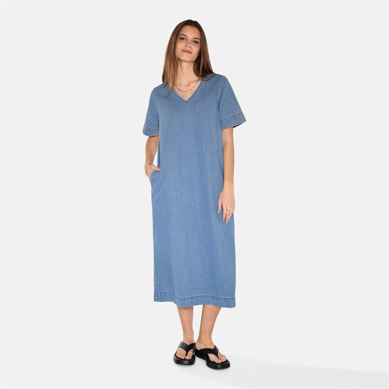 Moves Dame Morgen Kjole 1002 Medium Blue - Billede 2