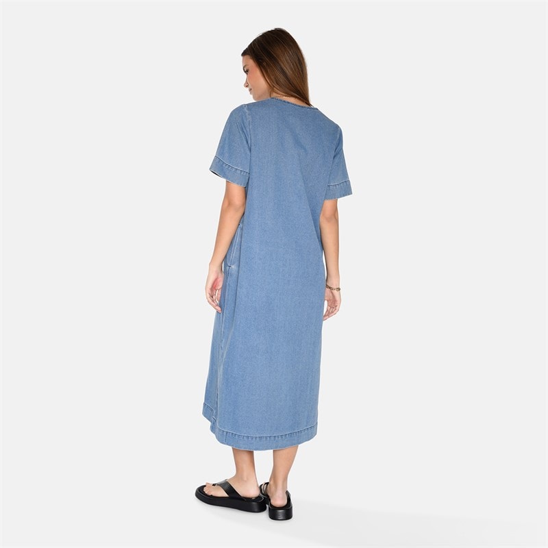 Moves Dame Morgen Kjole 1002 Medium Blue - Billede 3