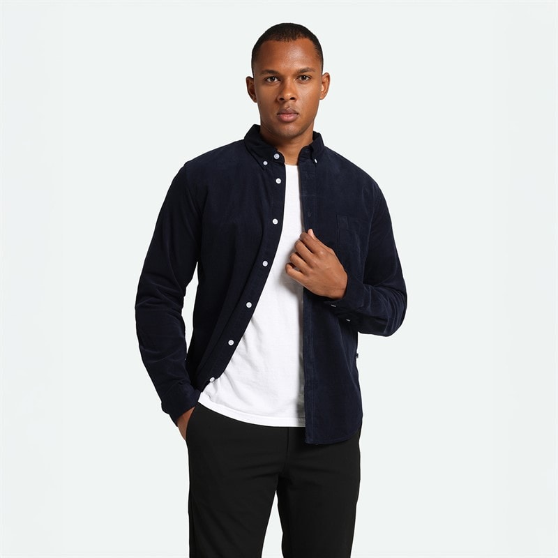 Minimum Herre Colt Langærmet Skjorte 687 Navy Blazer - Billede 1
