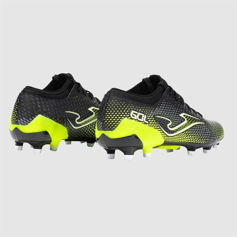 Joma Herre Gol 25 FG Fast Underlag Fodboldstøvler Sort/Fluoro Yellow - Billede 3