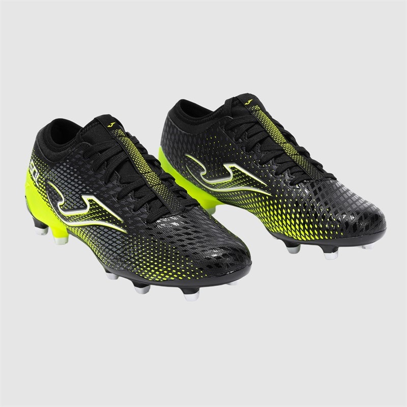 Joma Herre Gol 25 FG Fast Underlag Fodboldstøvler Sort/Fluoro Yellow - Billede 5