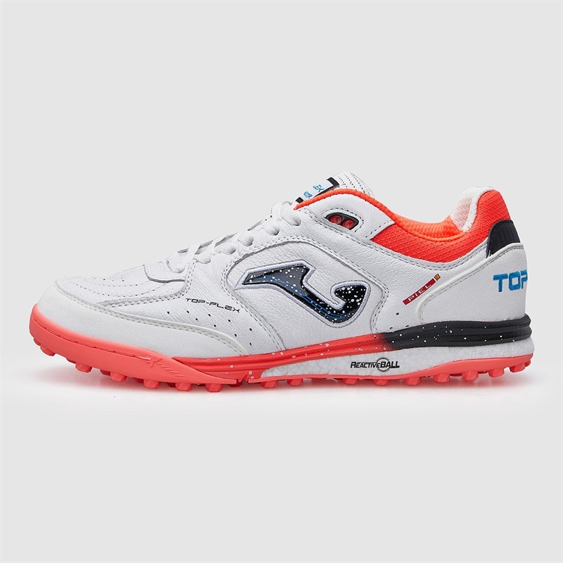 Joma Herre Top Flex Rebound 25 TF Astro Turf Fodboldstøvler Fluoro Coral/Hvid - Billede 2