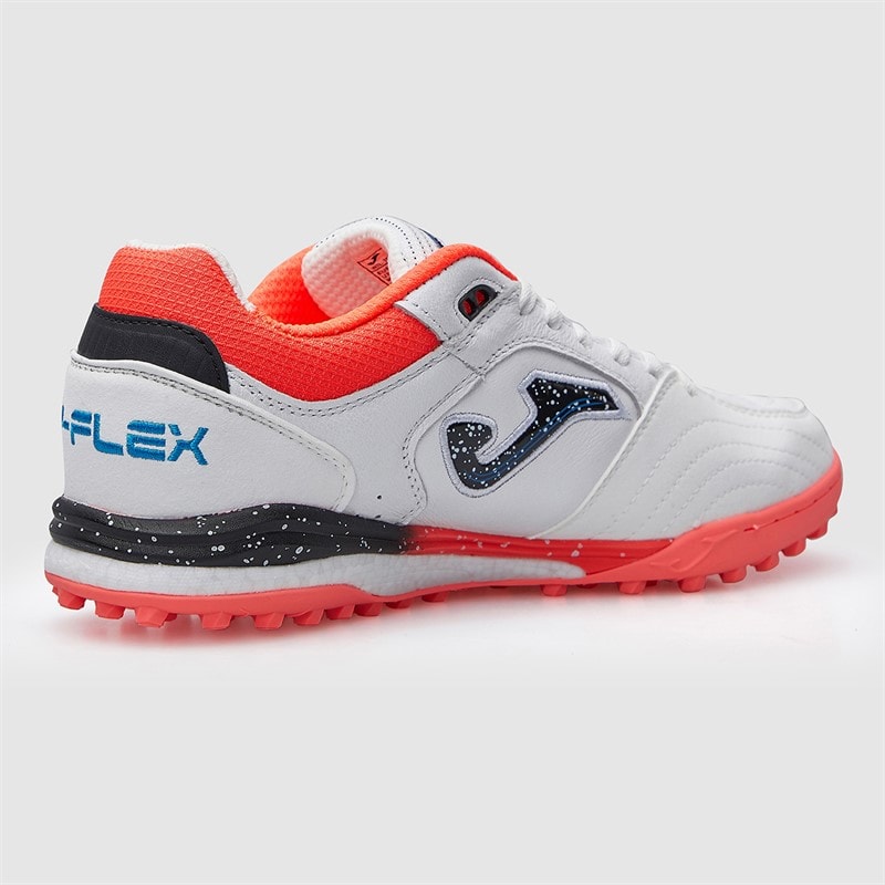 Joma Herre Top Flex Rebound 25 TF Astro Turf Fodboldstøvler Fluoro Coral/Hvid - Billede 5