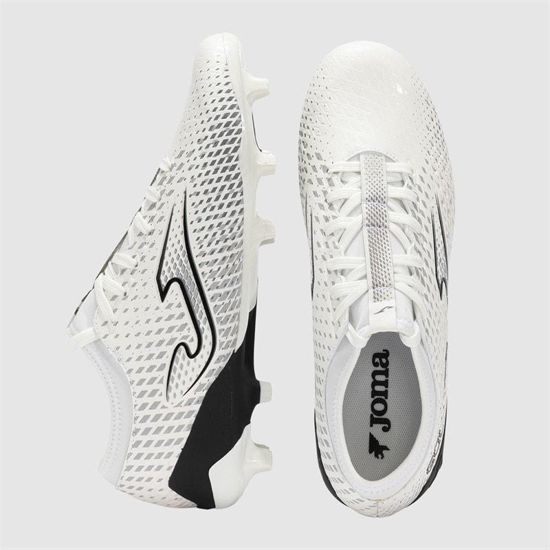 Joma Herre Gol 25 FG Fast Underlag Fodboldstøvler Hvid/Sort - Billede 4