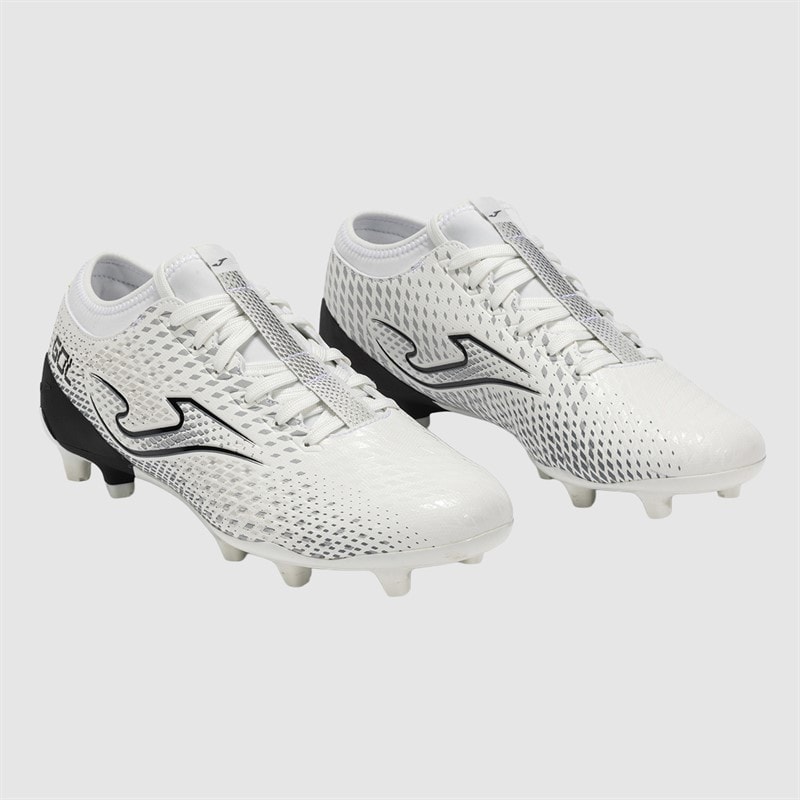 Joma Herre Gol 25 FG Fast Underlag Fodboldstøvler Hvid/Sort - Billede 5