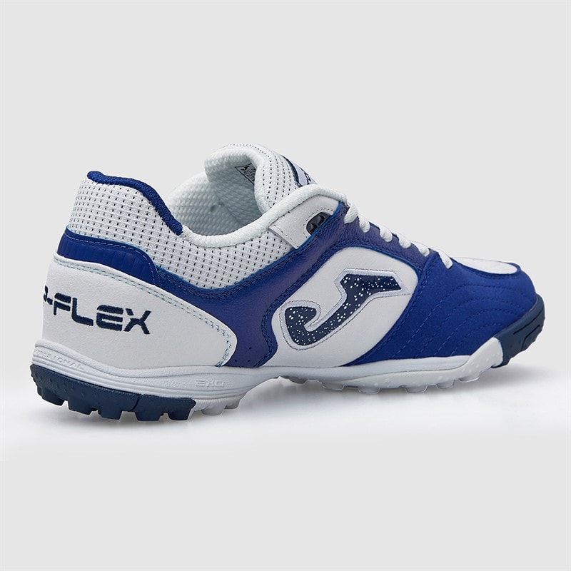Joma Herre Top Flex 25 TF Astro Turf Fodboldstøvler Hvid/Royal - Billede 5