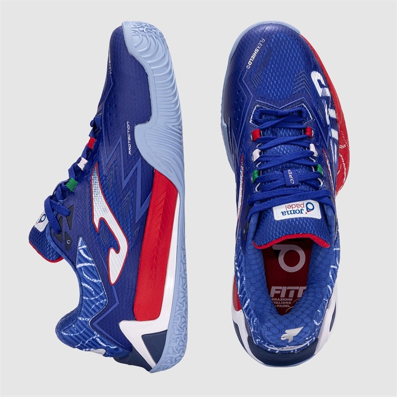 Joma Herre Åben 25 Fitp Italiensk Tennis Og Padel Forbund Padel Sko Kongeblå/Rød Royal Blue Red - Billede 4