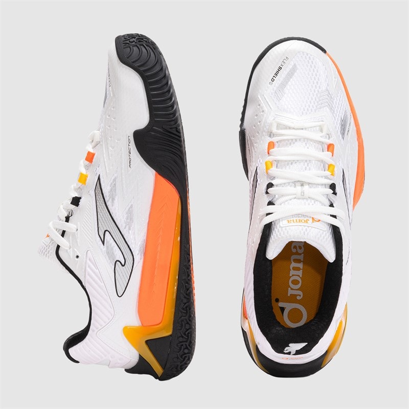 Joma Herre Open 25 Padel Sko White Fluorescent Saffron - Billede 4